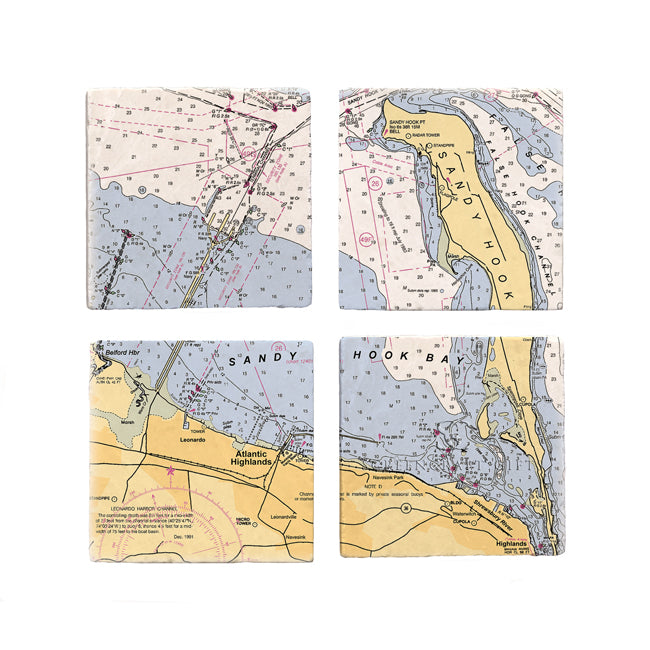 Sandy Hook, NJ - Marble Coaster Set