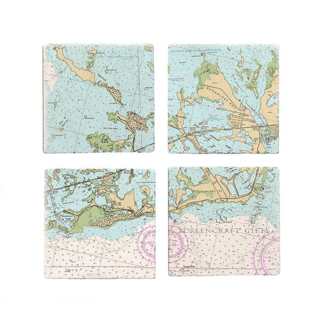Sugarloaf Key, FL  - Marble Coaster Set