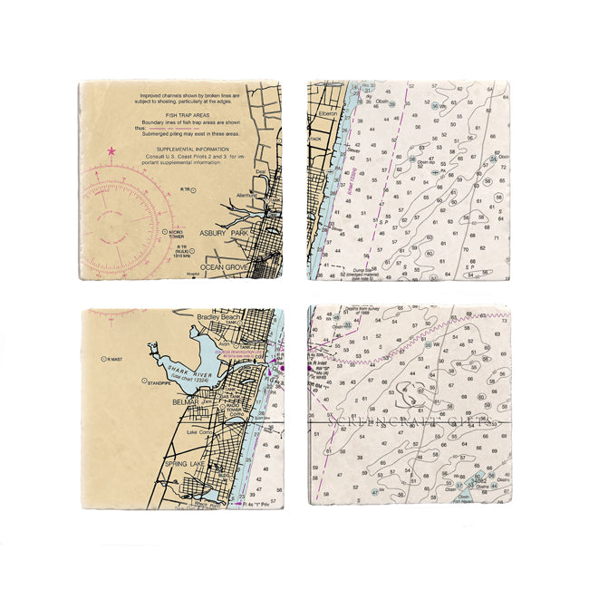 Ocean Grove, NJ  - Marble Coaster Set