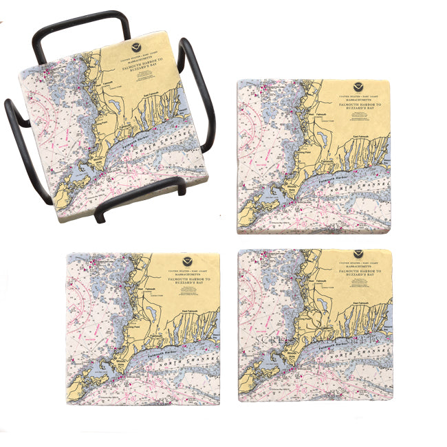 Woods Hole, MA - Marble Coaster Set
