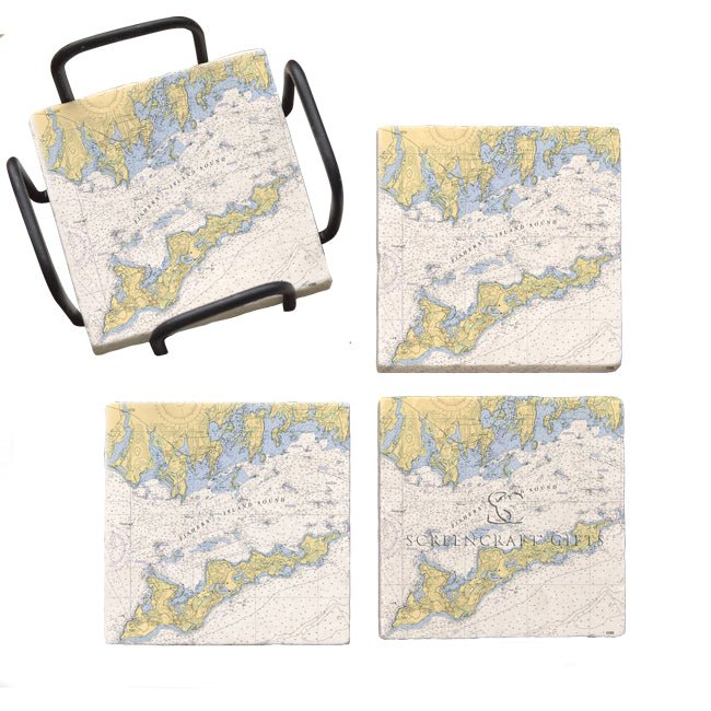 Fishers Island, NY - Marble Coaster Set