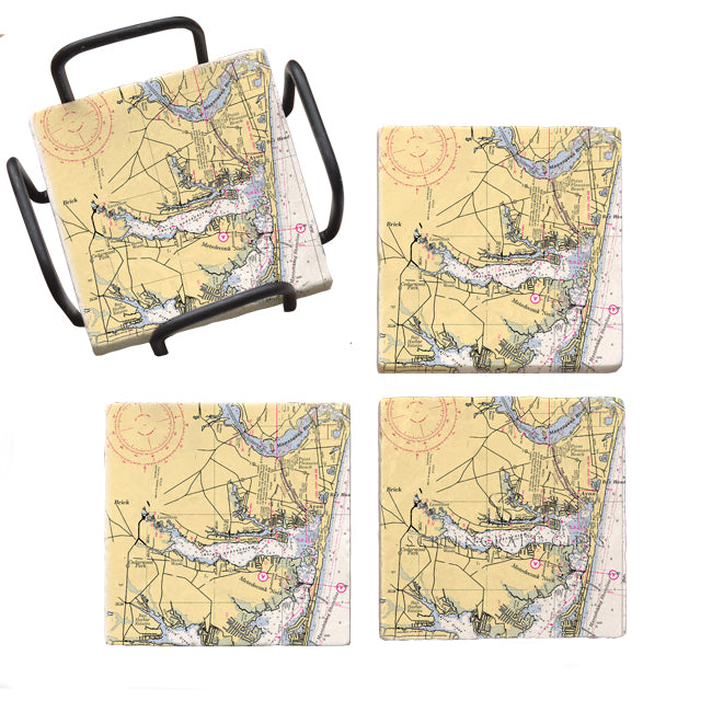 Avon, NJ - Marble Coaster Set