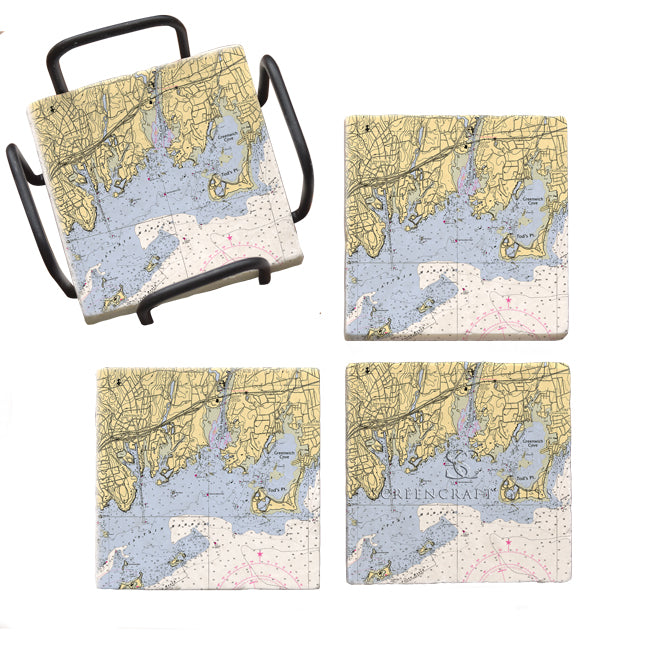 Greenwich, CT- Marble Coaster Set