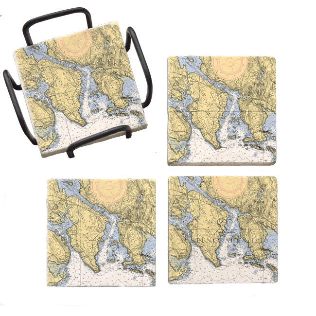 Hancock, ME - Marble Coaster Set