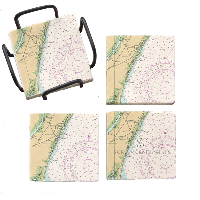 Pawleys Island, SC - Marble Coaster Set