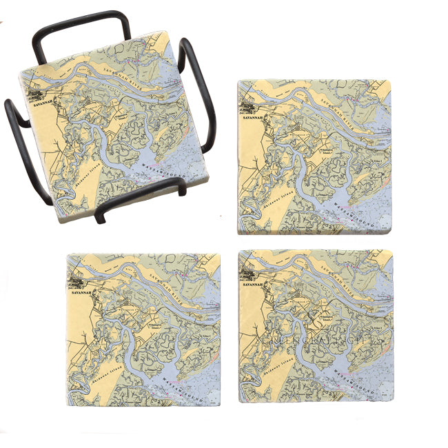 Savannah, GA- Marble Coaster Set
