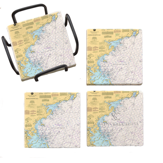 Massachusetts Bay - Marble Coaster Set