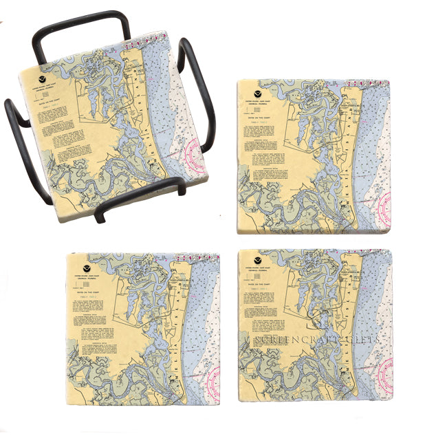 Amelia Island, FL - Marble Coaster Set