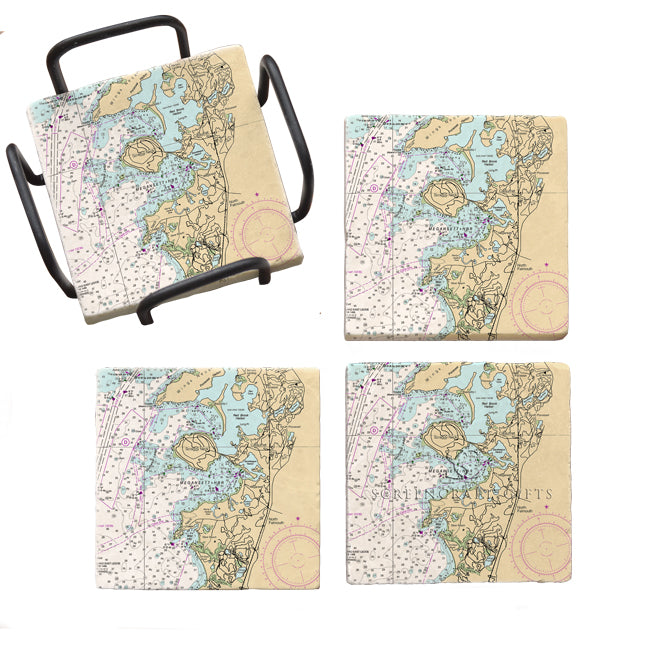 North Falmouth, MA  - Marble Coaster Set
