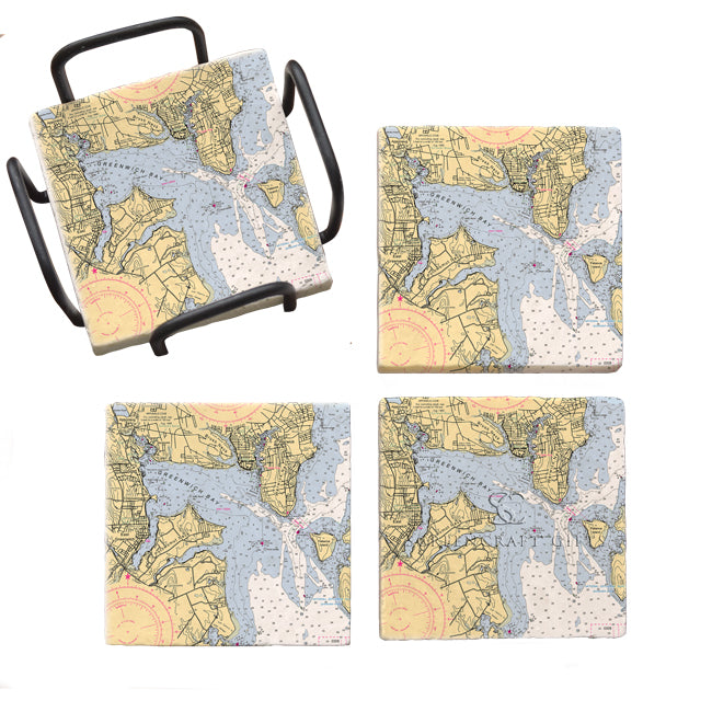 East Greenwich, RI- Marble Coaster Set