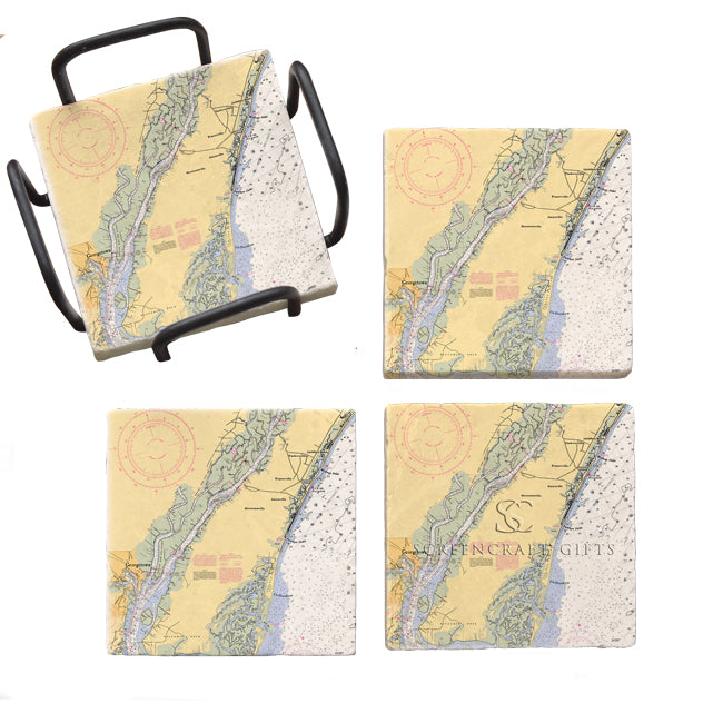 DeBordieu, SC - Marble Coaster Set