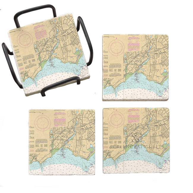 Southport, CT  - Marble Coaster Set