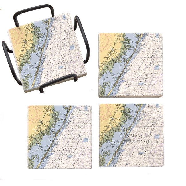 Long Beach Island, NJ- Marble Coaster Set