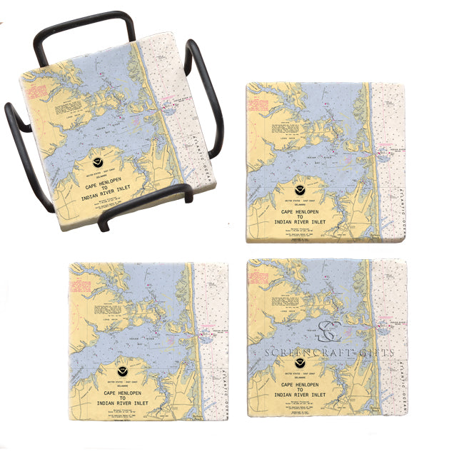 Indian River, DE - Marble Coaster Set