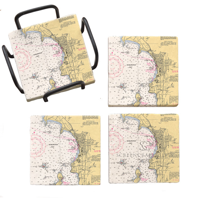 Burlington, VT - Marble Coaster Set