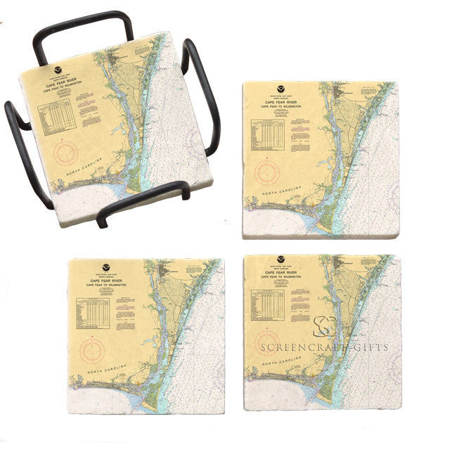 Cape Fear, NC - Marble Coaster Set