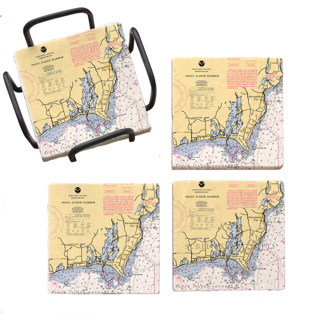 Point Judith, RI - Marble Coaster Set