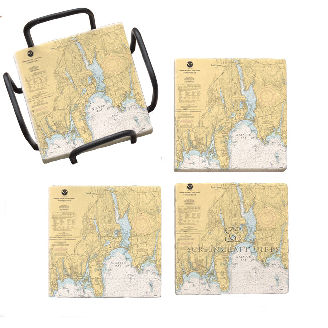 Niantic, CT - Marble Coaster Set
