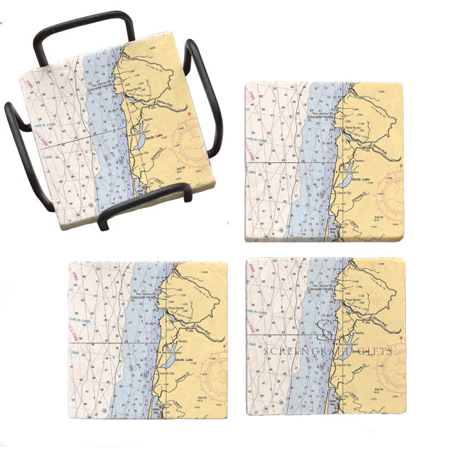 Lincoln City, OR - Marble Coaster Set