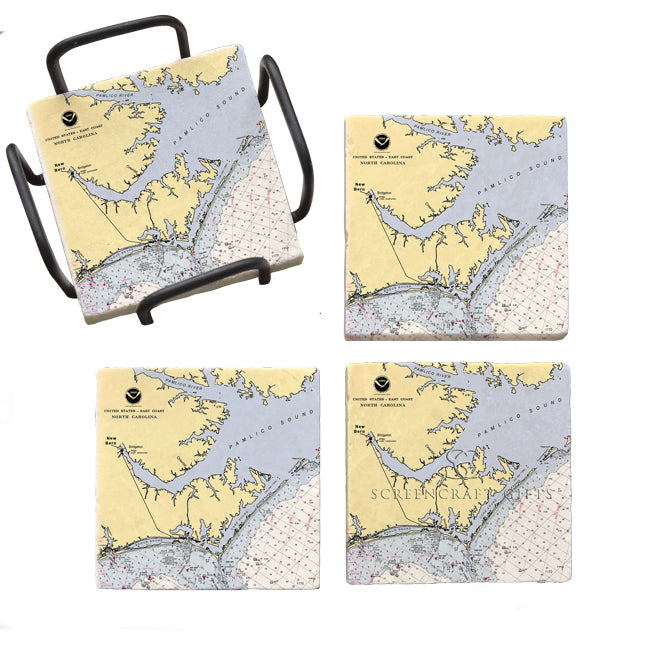 New Bern, NC - Marble Coaster Set