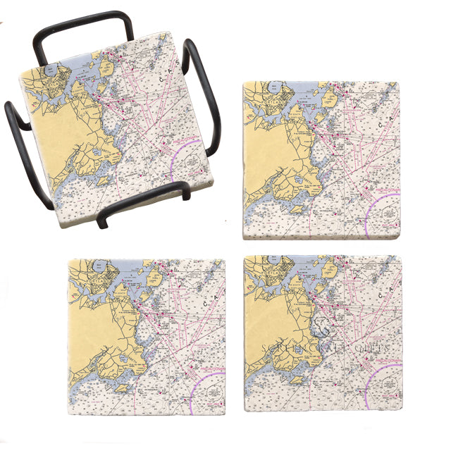 Cape Elizabeth, ME - Marble Coaster Set