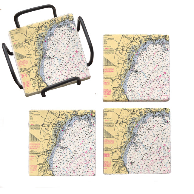 Wells Beach, ME - Marble Coaster Set