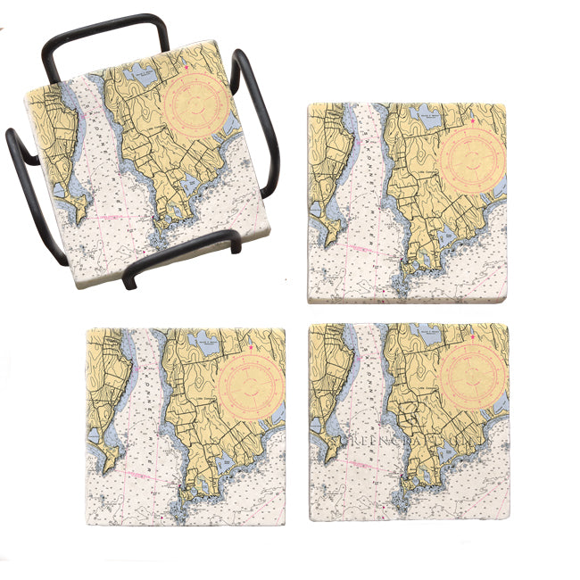 Little Compton, RI - Marble Coaster Set