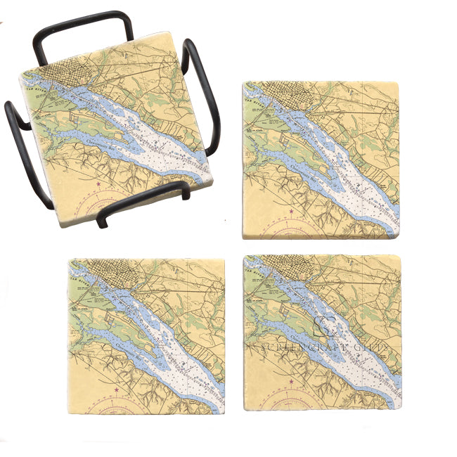 Washington, NC- Marble Coaster Set