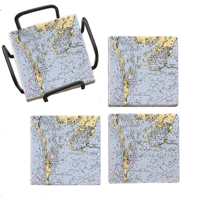 Boca Grande, FL- Marble Coaster Set