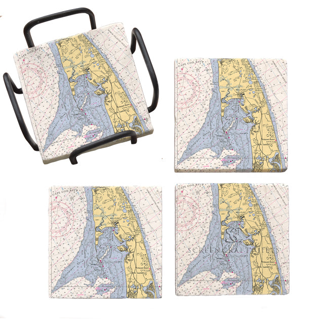 Wellfleet, MA- Marble Coaster Set