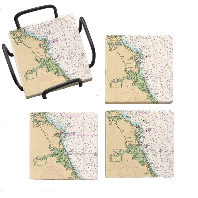 Scituate, MA - Marble Coaster Set