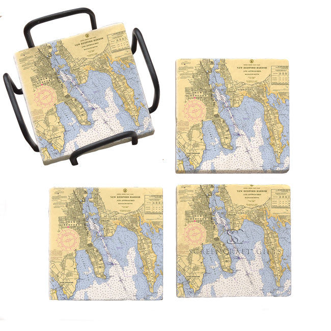 New Bedford, MA- Marble Coaster Set
