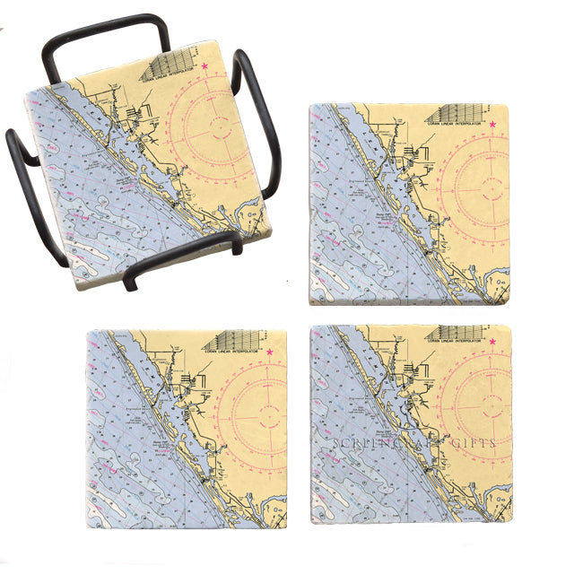Manasota Key, FL  - Marble Coaster Set