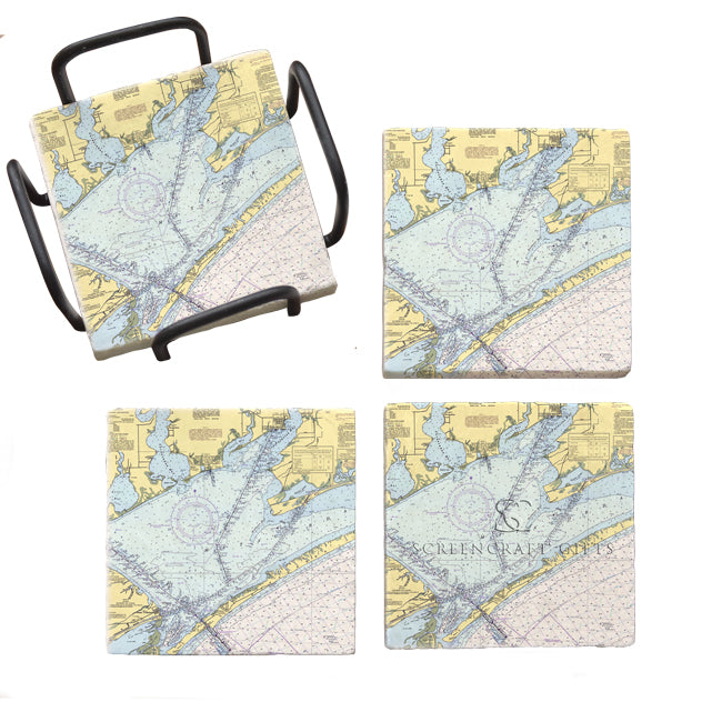 Matagorda Bay, TX- Marble Coaster Set