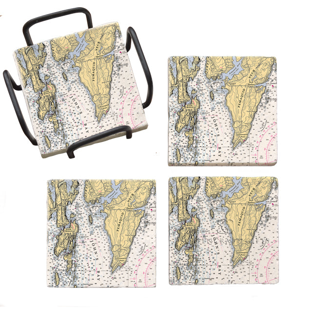 Pemaquid Neck, ME - Marble Coaster Set