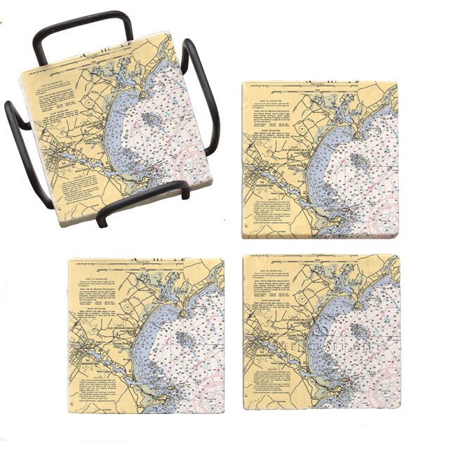 Old Orchard Beach, ME- Marble Coaster Set