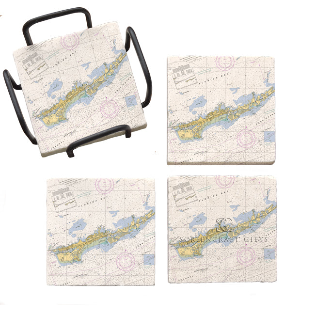 Marathon, FL - Marble Coaster Set