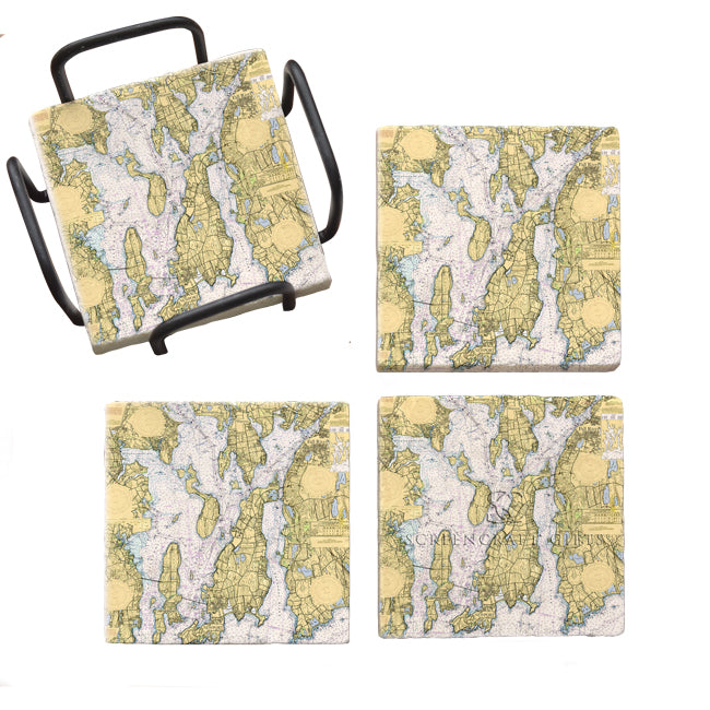 Narragansett Bay- Marble Coaster Set