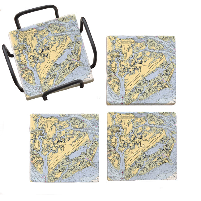 St. Helena, SC - Marble Coaster Set