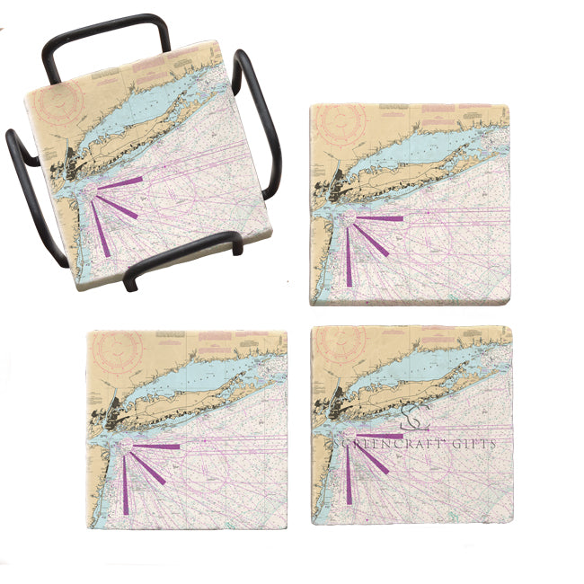 Long Island, NY  - Marble Coaster Set