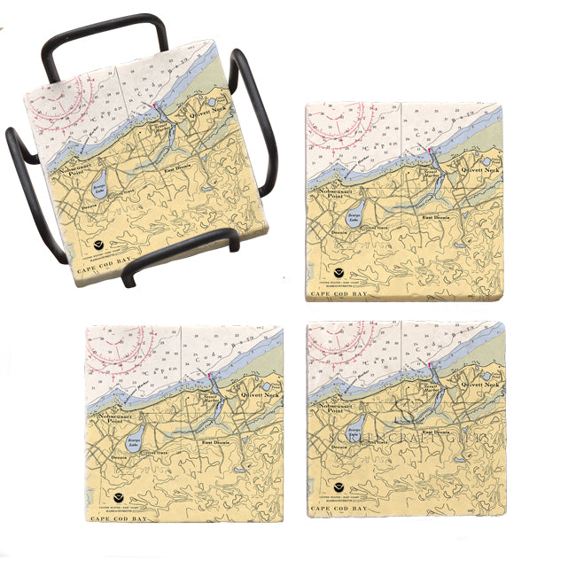 Dennis, MA - Marble Coaster Set