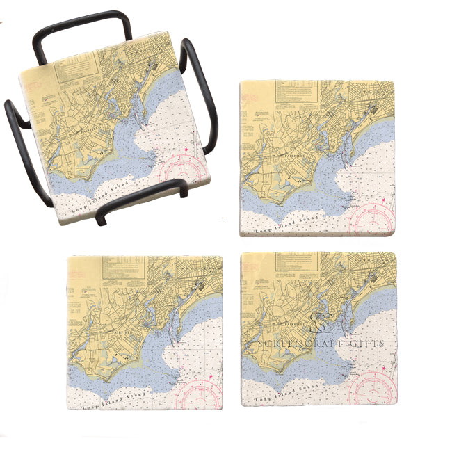Fairfield, CT- Marble Coaster Set