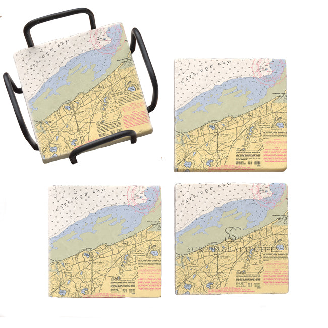 Brewster,  MA - Marble Coaster Set