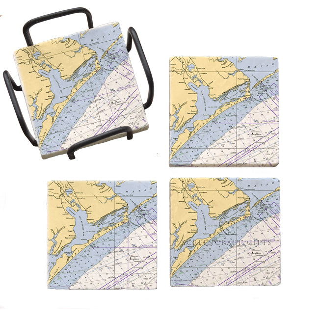 Matagorda Island, TX- Marble Coaster Set