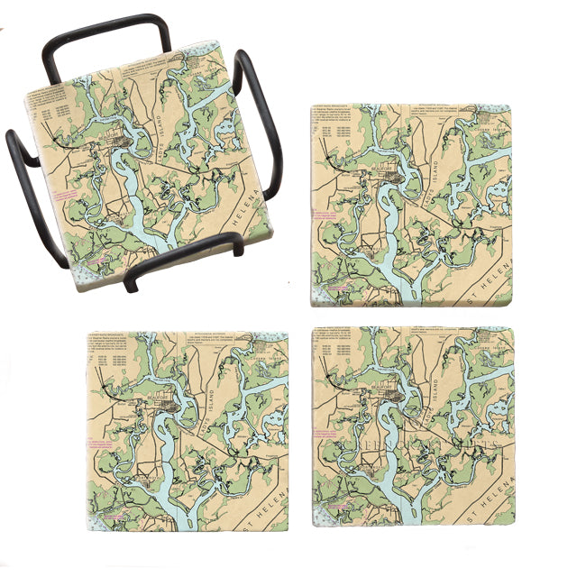 Beaufort, SC-  Marble Coaster Set