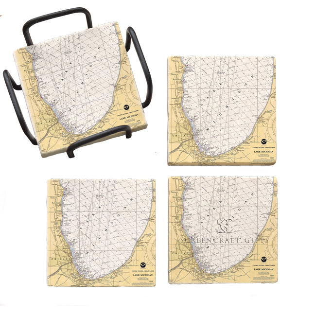 Lake Michigan -  Marble Coaster Set