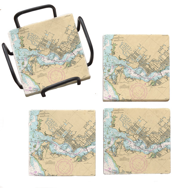 Cape Coral, FL - Marble Coaster Set