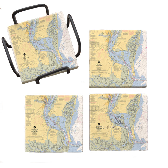 Winyah Bay, SC - Marble Coaster Set