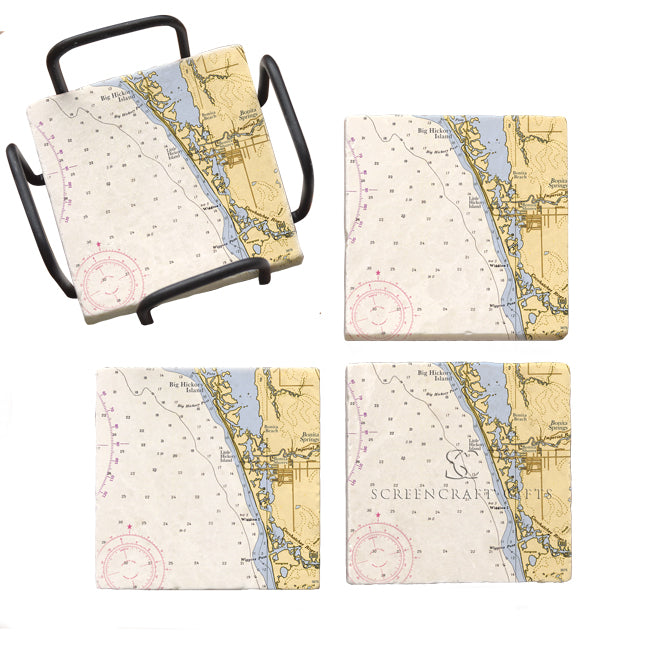 Bonita Springs, FL - Marble Coaster Set