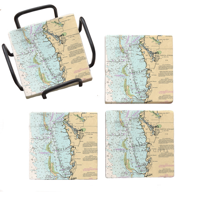 Tarpon Springs, FL- Marble Coaster Set